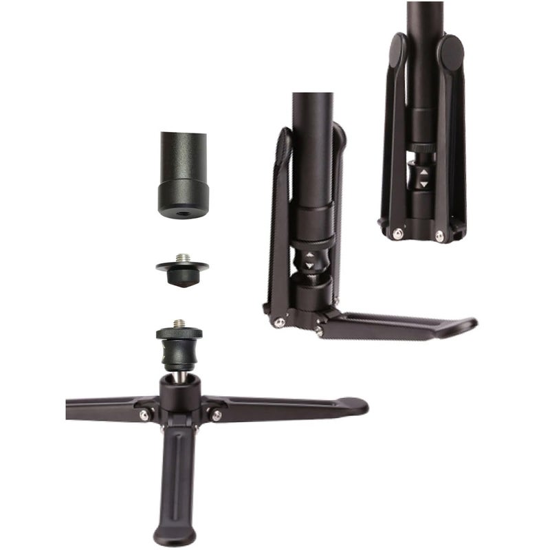 Vidpro MP-66 VentureMaxx Series Professional 70-Inch Monopod with Air Lock - Lightweight Anodized Aluminum Camera Camcorder Support Stand Adjustable 5-Section with 3 Feet Base Includes Carrying Case - Image 4